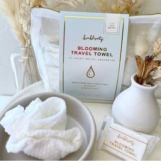 Bulk Blooming Travel Towel Individual + Individual Sugar Cube Scrub