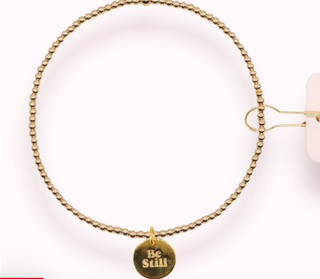 Beaded Blondes Be Still Charm Stackable Beaded Blondes 14k gold fill beaded bracelets