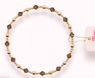 Stackable Beaded Blondes 14k gold fill beaded bracelets Cocoa Brown June