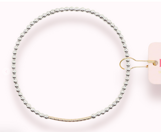 Silver with Gold Dainty Bar Bracelet