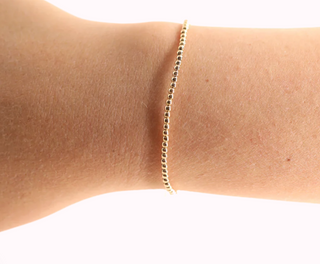 2MM Gold Beaded Bracelet