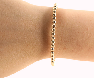 4MM Gold Beaded Bracelet