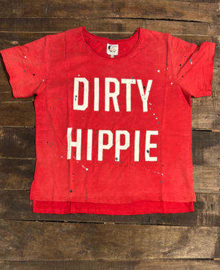 Jaded Gypsy Dirty Hippie Vintage Scarlet Red colored vintage style graphic tee with relaxed fit