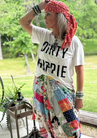 Jaded Gypsy Dirty Hippie Vintage Parchment  colored vintage style graphic tee with relaxed fit