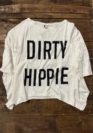 Jaded Gypsy Dirty Hippie Vintage Parchment  colored oversized vintage style graphic tee with relaxed fit