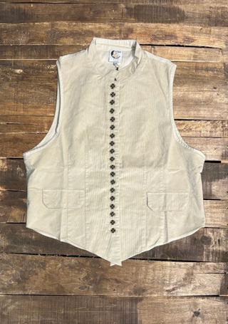 Jaded Gypsy Mesmerized Vest in Parchment Corduroy - boho sleeveless layering vest