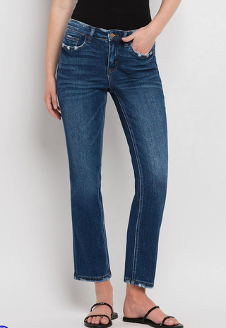 Flying Monkey Mid-Rise slim straight denim jeans with classic fit and clean finish