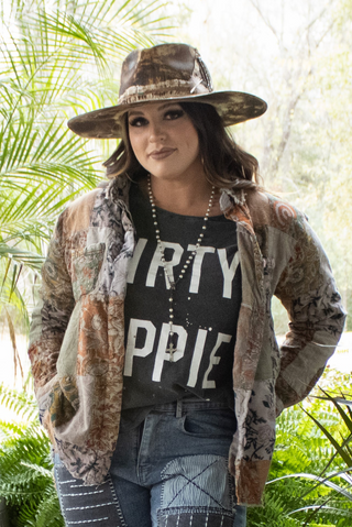Jaded Gypsy Dirty Hippie Vintage Black, vintage style graphic tee with relaxed fit