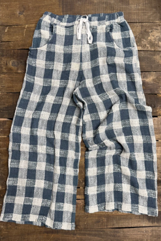 Jaded Gypsy Weaving About Pants - Navy Gingham