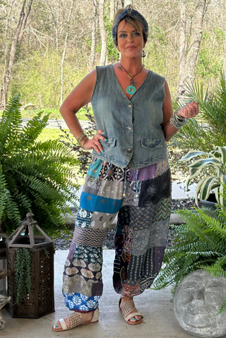 Jaded Gypsy Patchwork Sunrise Pant - Royal