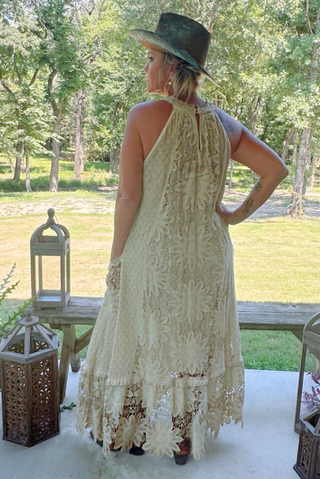 Jaded Gypsy -  Daisy Dreaming Dress Vintage Tea Stain