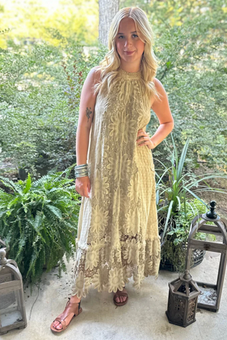 Jaded Gypsy -  Daisy Dreaming Dress Vintage Tea Stain