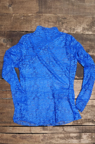 Jaded Gypsy Trellis Vines Lace Top - Royal