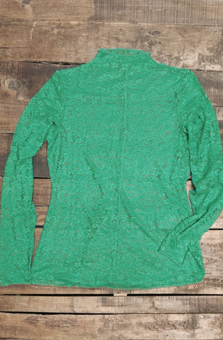 Jaded Gypsy Trellis Vines Lace Top - Emerald