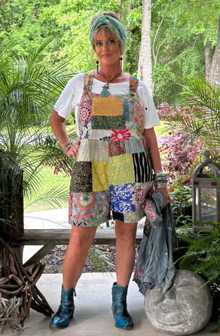 Jaded Gypsy Patchwork Sunrise Overalls