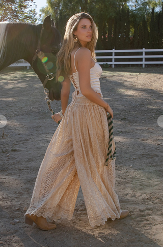 Desert Dream | Boho Lace Wide-Leg Flowy Trousers