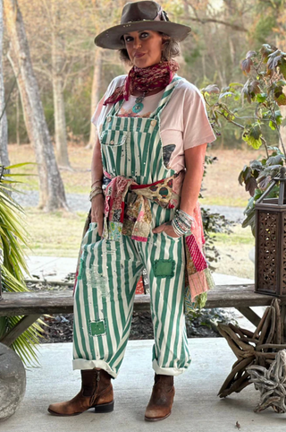 Jaded Gypsy Endless Travels Overalls - Vintage Emerald: ONE SIZE