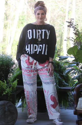 Jaded Gypsy Garden Gathering Pant - Early Morning. 100% Cotton Vintage Style