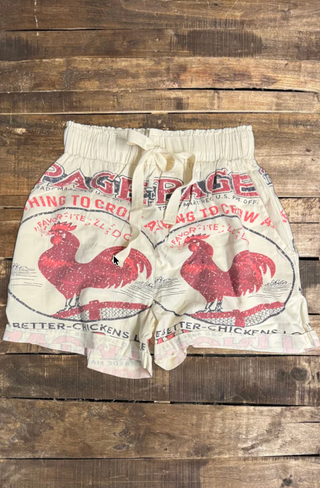 Jaded Gypsy Local Fair Early Morning Shorts - Vintage Feed Sack Style