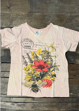 Moon Dance Honey Blossom Graphic Tee | Jaded Gypsy Boho Vintage Top