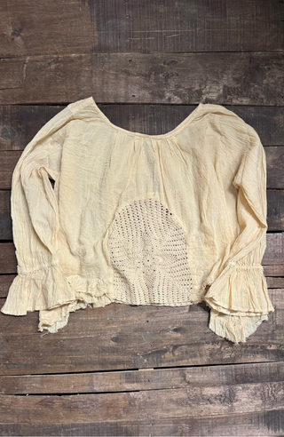 Jaded Gypsy Celestial Drift | Boho Crochet Cotton Blouse