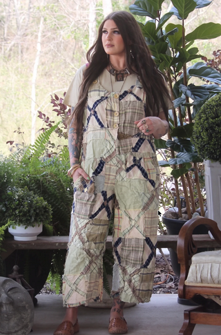 Paths Crossed Patchwork Romper by Jaded Gypsy – Artisan Boho Overalls
