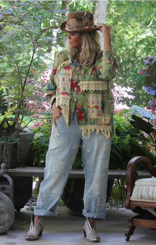Peace and Love Jeans - Blue Railroad Stripe by Jaded Gypsy