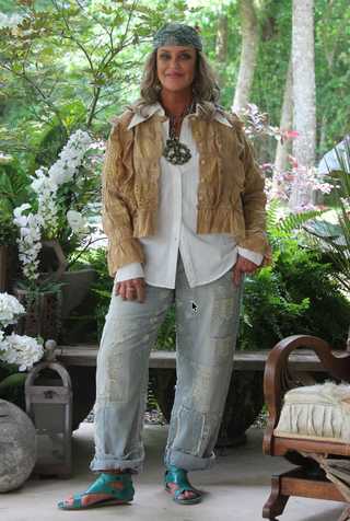 Peace and Love Jeans - Blue Railroad Stripe by Jaded Gypsy