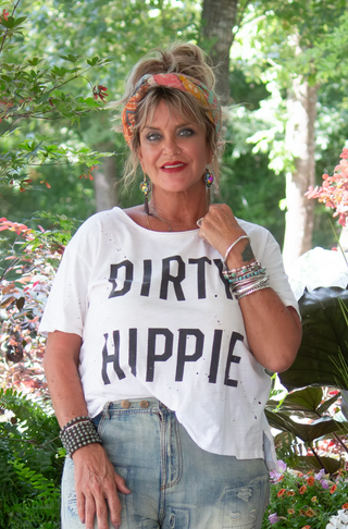 Jaded Gypsy Dirty Hippie Tee - Parchment