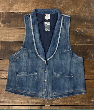 Jaded Gypsy Spellbound Chambray Vest – Artisanal Denim Boho Layer