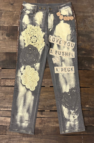Jaded Gypsy Full of Love Bushel & Peck Artisanal Lace Denim – Vintage Black