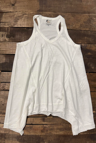 Jaded Gypsy Beyond the Moon Tank in Parchment | Luxury Vintage Cotton Tunic