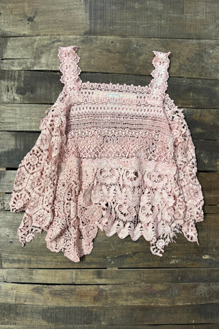 Jaded Gypsy: Forever Timeless Artisan Crochet Tank — Rose Quartz