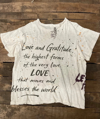 Love Rule Artisanal Weathered Cotton Tee by Jaded Gypsy