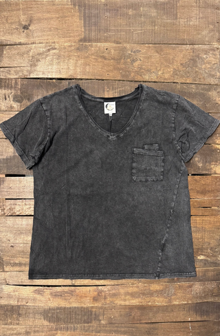 Jaded Gypsy Moon Dance V-Neck Tee - Midnight