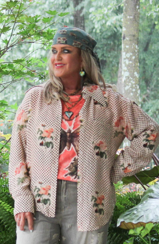 Rose Garden "To The Point" Artisan Cotton Shirt by Jaded Gypsy