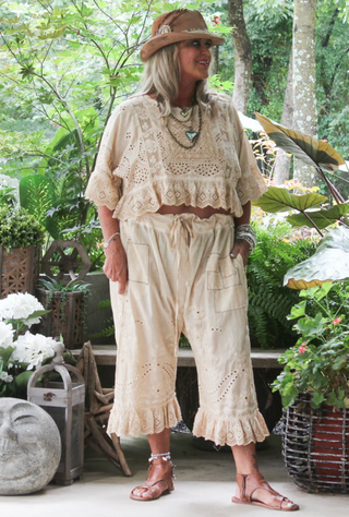Jaded Gypsy Softly Worn Eyelet Bloomers - Oatmeal