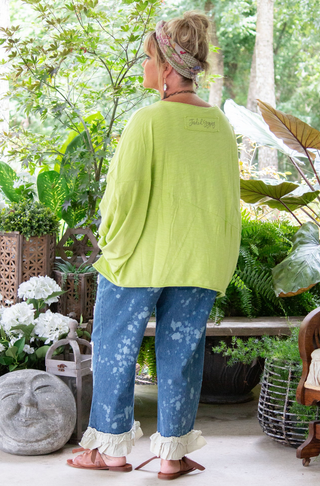 Jaded Gypsy Be Free Top | Artisanal Preshrunk Luxury Cotton In VINTAGE CHARTREUSE