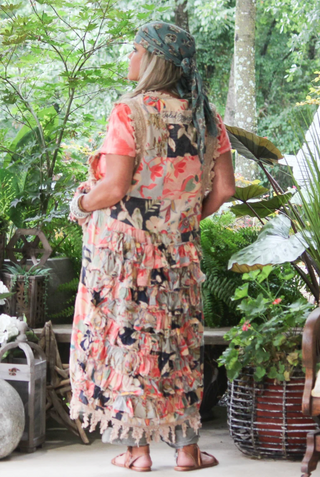Jaded Gypsy | Ruffle Up High-Lo Cotton Top - Floral Dreams - Reversible