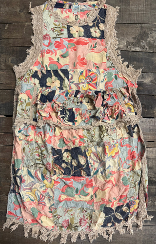 Jaded Gypsy | Ruffle Up High-Lo Cotton Top - Floral Dreams - Reversible
