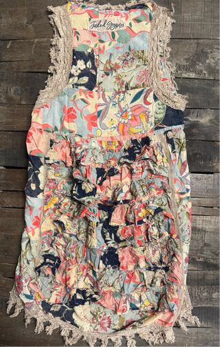 Jaded Gypsy | Ruffle Up High-Lo Cotton Top - Floral Dreams - Reversible