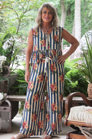 Jaded Gypsy Starlight Drift Pant in Royal Stripe