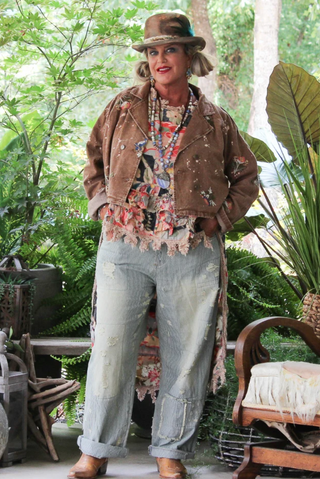 Jaded Gypsy | Ruffle Up High-Lo Cotton Top - Floral Dreams - Reversible