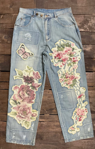 Jaded Gypsy Peace and Love Jeans - Floral Garden