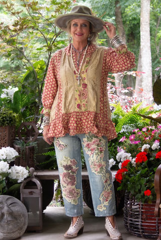 Jaded Gypsy Peace and Love Jeans - Floral Garden