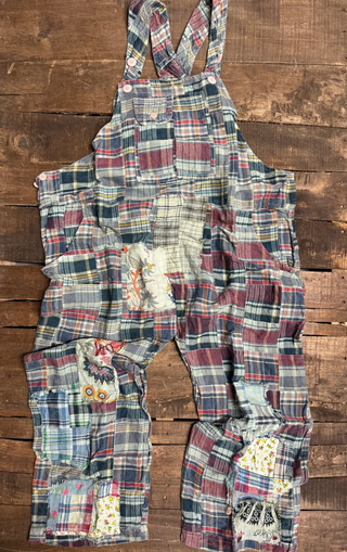 Travels Await Overalls - Blue Plaid by Jaded Gypsy