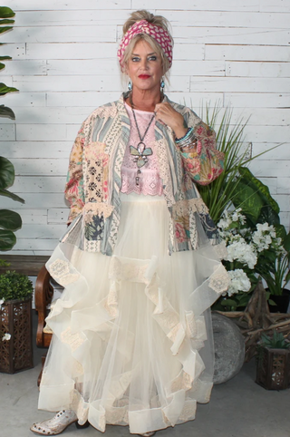 Jaded Gypsy Ruffled Dreams Skirt - Vintage Parchment