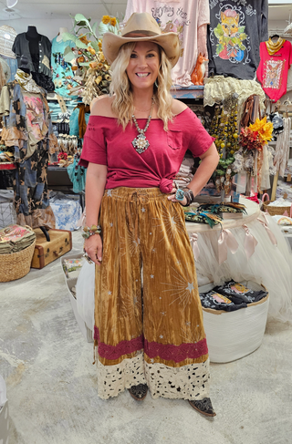 Mustard Velvet Bloomers with Stars | Jaded Gypsy