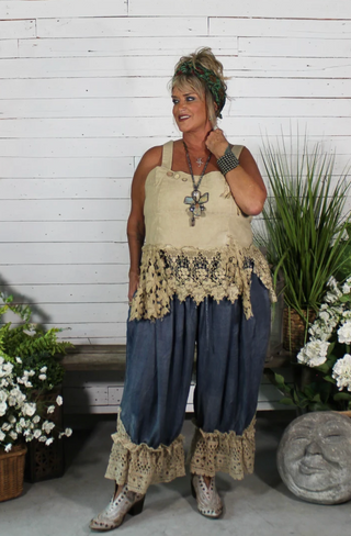 Jaded Gypsy Heirloom Heart Tank - Tea Stain