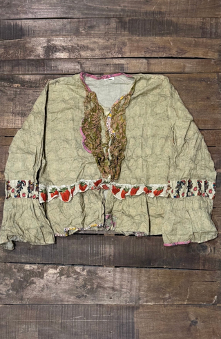 House of Jaded Gypsy Honey Bloom Top in Moss